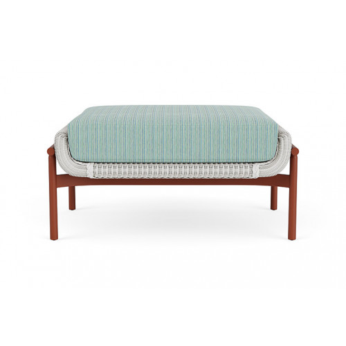 Lloyd Flanders™ Solstice Ottoman  - Matte White, Terracotta