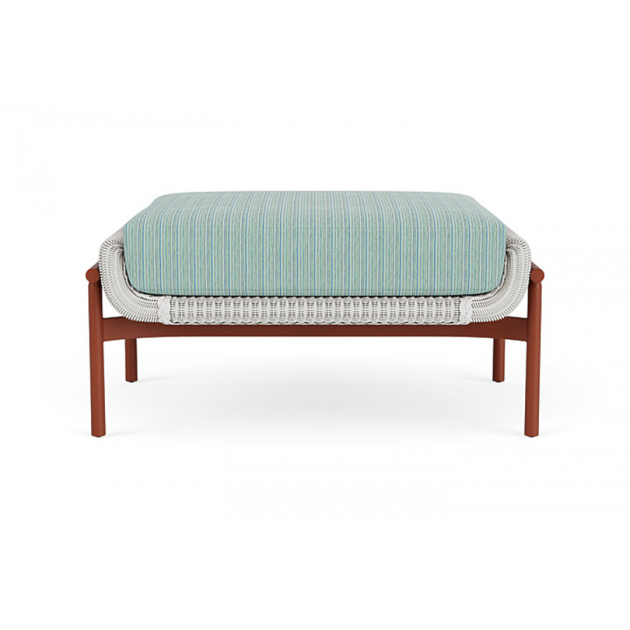 Lloyd Flanders™ Solstice Ottoman  - Matte White, Terracotta