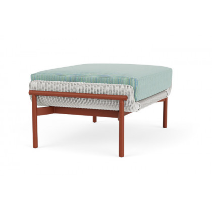 Lloyd Flanders™ Solstice Ottoman  - Matte White, Terracotta