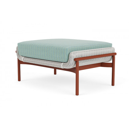 Lloyd Flanders™ Solstice Ottoman  - Matte White, Terracotta