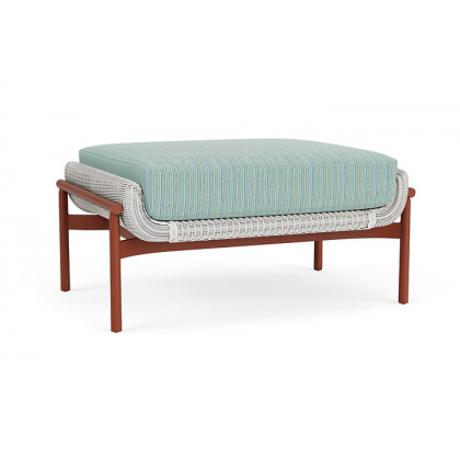 Lloyd Flanders™ Solstice Ottoman  - Matte White, Terracotta
