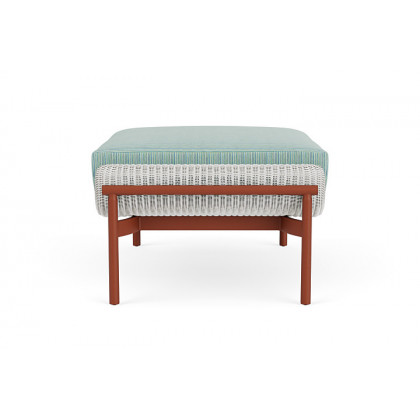 Lloyd Flanders™ Solstice Ottoman  - Matte White, Terracotta