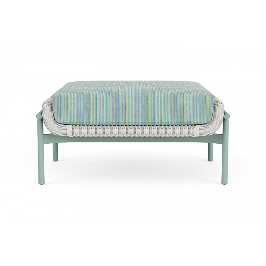 Lloyd Flanders™ Solstice Ottoman  - Matte White, Sea Glass