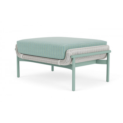 Lloyd Flanders™ Solstice Ottoman  - Matte White, Sea Glass
