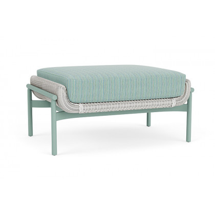 Lloyd Flanders™ Solstice Ottoman  - Matte White, Sea Glass