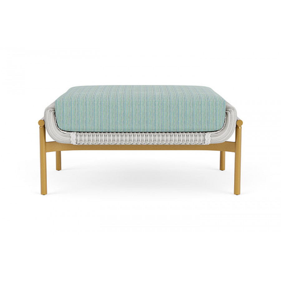 Lloyd Flanders™ Solstice Ottoman  - Matte White, Metallic Gold