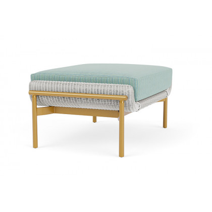 Lloyd Flanders™ Solstice Ottoman  - Matte White, Metallic Gold