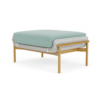 Lloyd Flanders™ Solstice Ottoman  - Matte White, Metallic Gold