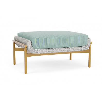 Lloyd Flanders™ Solstice Ottoman  - Matte White, Metallic Gold