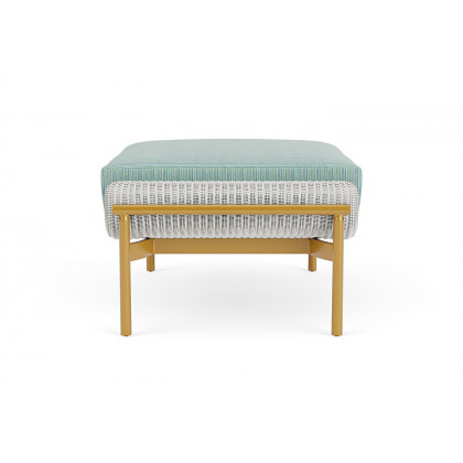 Lloyd Flanders™ Solstice Ottoman  - Matte White, Metallic Gold