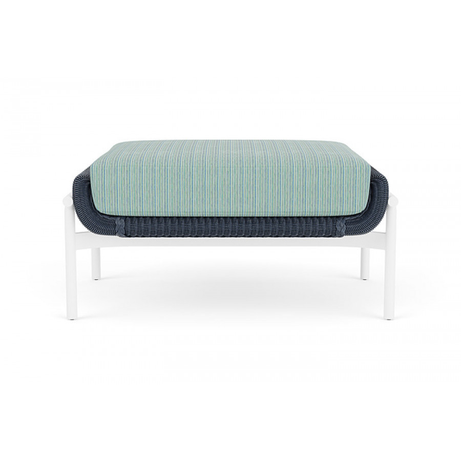 Lloyd Flanders™ Solstice Ottoman  - Denim Blue, Matte White