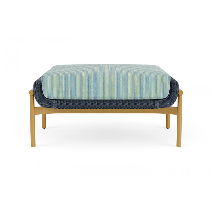 Lloyd Flanders™ Solstice Ottoman  - Denim Blue, Metallic Gold
