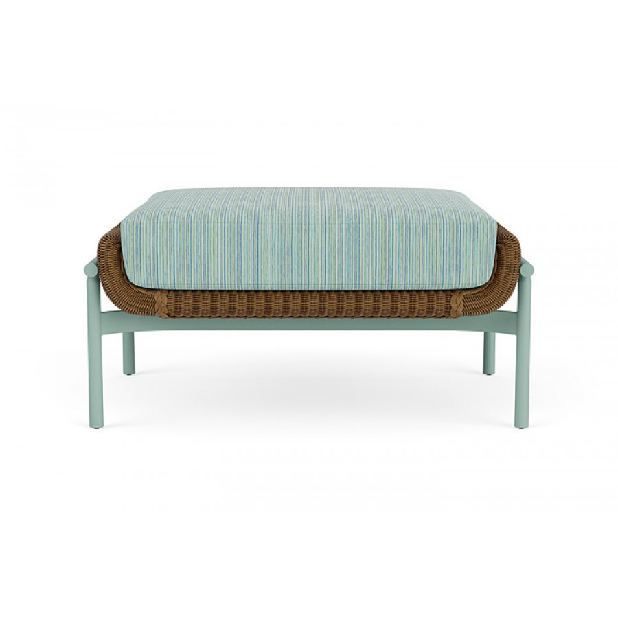 Lloyd Flanders™ Solstice Ottoman  - Hickory, Sea Glass