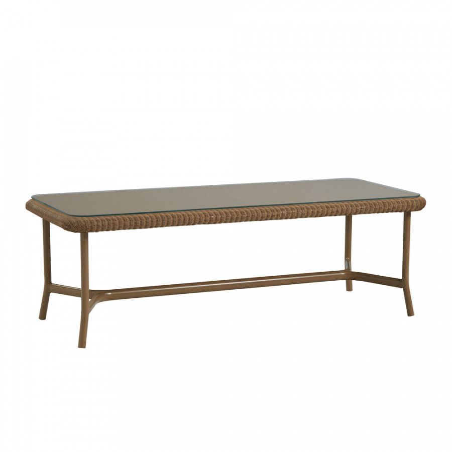 Lloyd Flanders™ Solstice 53" Rectangular Cocktail Table - Matte White, Linen