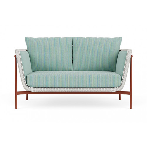 Lloyd Flanders™ Solstice Loveseat  - Matte White, Terracotta