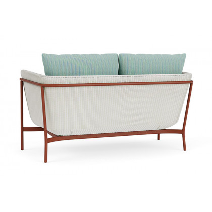 Lloyd Flanders™ Solstice Loveseat  - Matte White, Terracotta