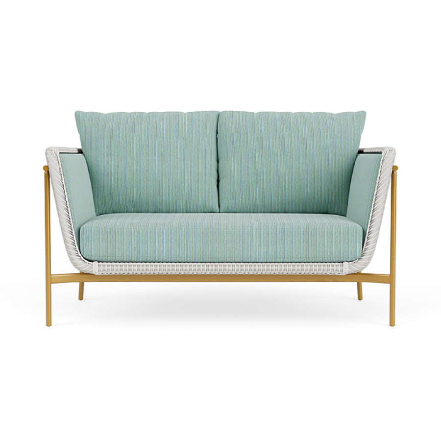 Lloyd Flanders™ Solstice Loveseat  - Matte White, Metallic Gold