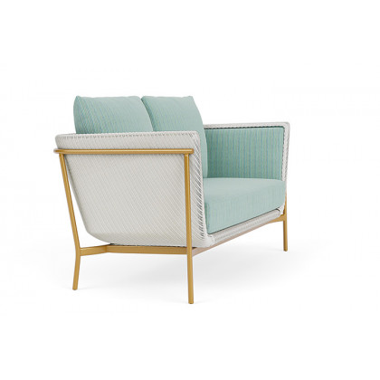 Lloyd Flanders™ Solstice Loveseat  - Matte White, Metallic Gold