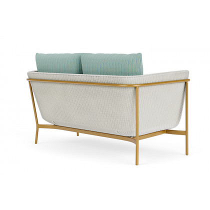 Lloyd Flanders™ Solstice Loveseat  - Matte White, Metallic Gold
