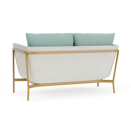 Lloyd Flanders™ Solstice Loveseat  - Matte White, Metallic Gold
