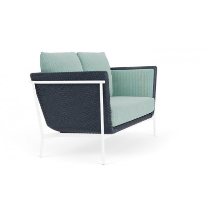 Lloyd Flanders™ Solstice Loveseat  - Denim Blue, White