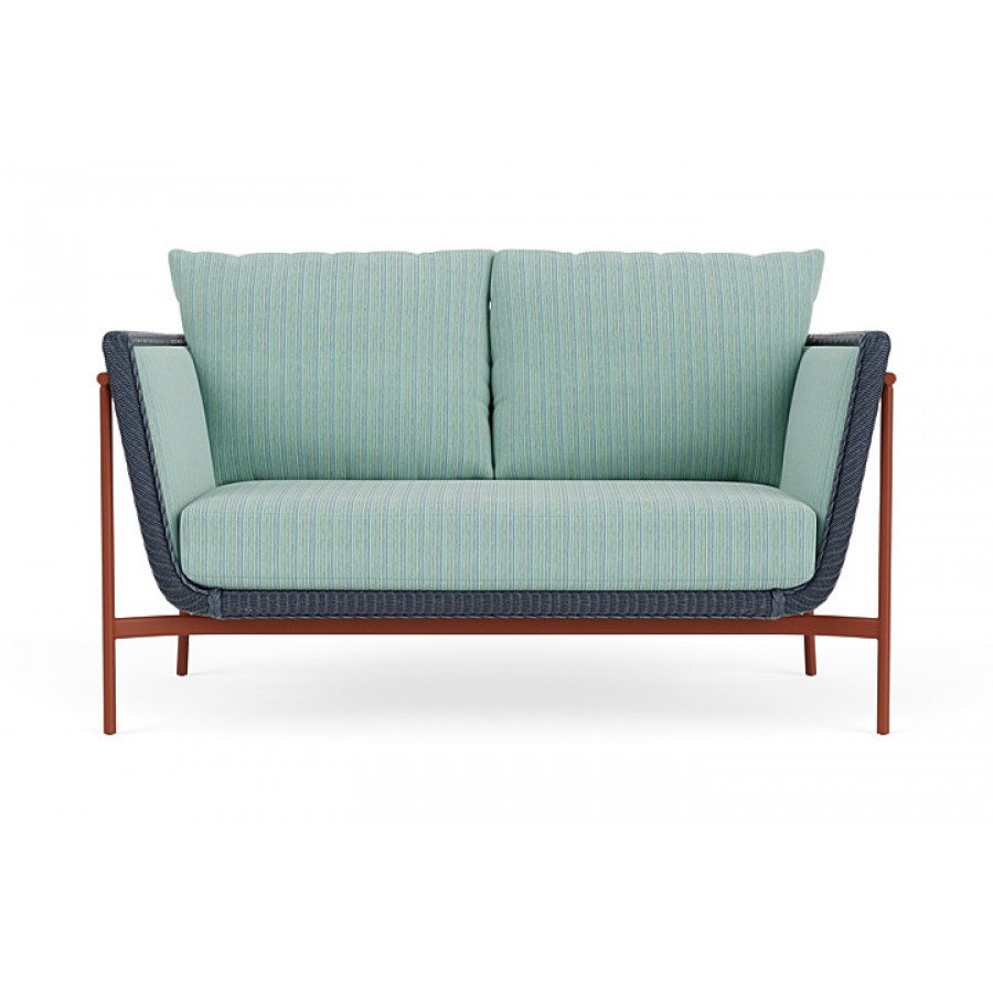 Lloyd Flanders™ Solstice Loveseat  - Denim Blue, Terracotta
