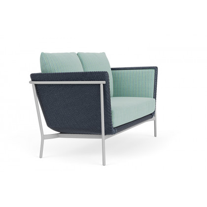 Lloyd Flanders™ Solstice Loveseat  - Denim Blue, Metallic Silver
