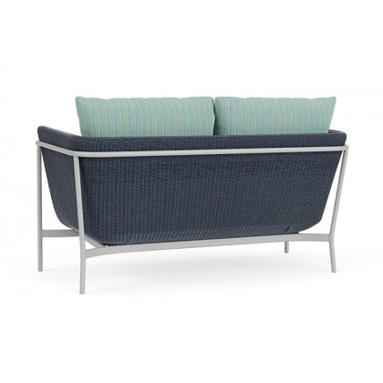 Lloyd Flanders™ Solstice Loveseat  - Denim Blue, Metallic Silver