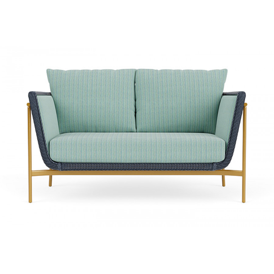 Lloyd Flanders™ Solstice Loveseat  - Denim Blue, Metallic Gold