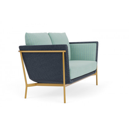 Lloyd Flanders™ Solstice Loveseat  - Denim Blue, Metallic Gold