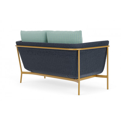 Lloyd Flanders™ Solstice Loveseat  - Denim Blue, Metallic Gold