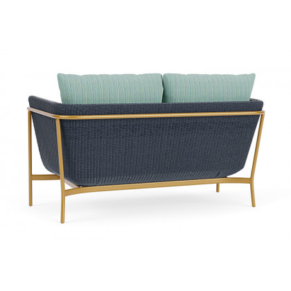 Lloyd Flanders™ Solstice Loveseat  - Denim Blue, Metallic Gold