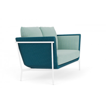 Lloyd Flanders™ Solstice Loveseat  - Peacock, Matte White