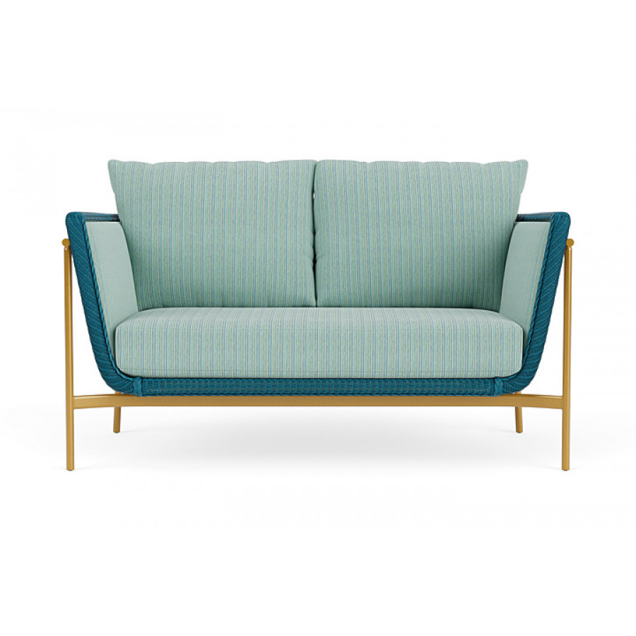 Lloyd Flanders™ Solstice Loveseat  - Peacock, Metallic Gold