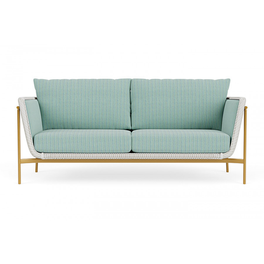 Lloyd Flanders™ Solstice Sofa  - Matte White, Metallic Gold