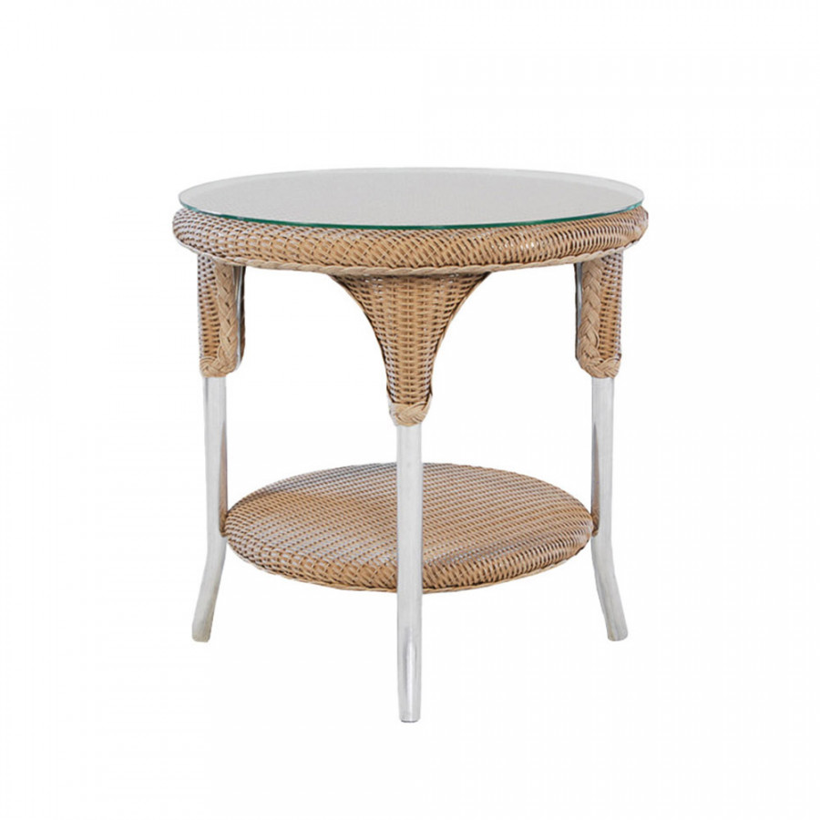 Lloyd Flanders™ Loom 24" Round End Table - Ebony