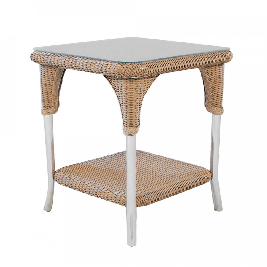 Lloyd Flanders™ Loom 22" Square End Table - Platinum