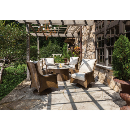 Lloyd Flanders™ Loom 48" Round Fire Table - Fawn