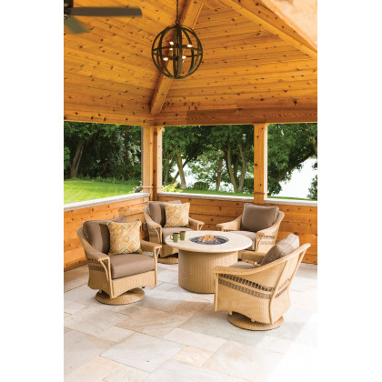 Lloyd Flanders™ Loom 48" Round Fire Table - Fawn