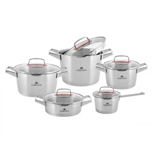 Maxima - Superior Stainless Steel Pot Set with Lids 10 Pcs in Steel