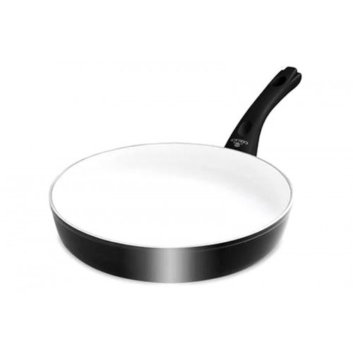 Maxima - Contrast Non-Stick Frying Pan with Lid 9.4" in White/Black