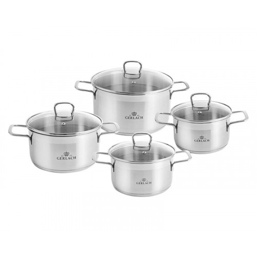 Maxima - Viva Stainless Steel Pot Set with Lids 8 Pcs in Steel