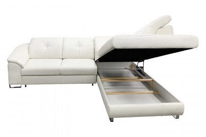 Maxima™ Ego Leather Sectional Sleeper Sofa White - Right Corner