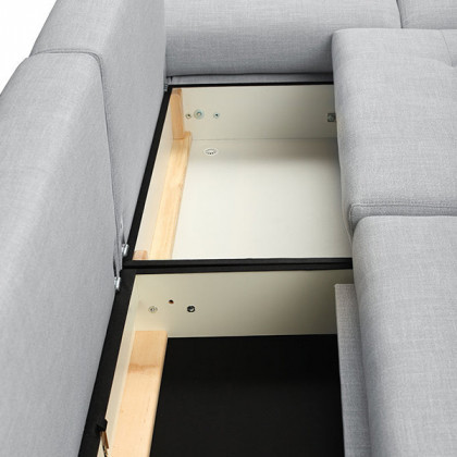 Maxima Gray Sectional Sleeper Sofa - Gray, Left Corner