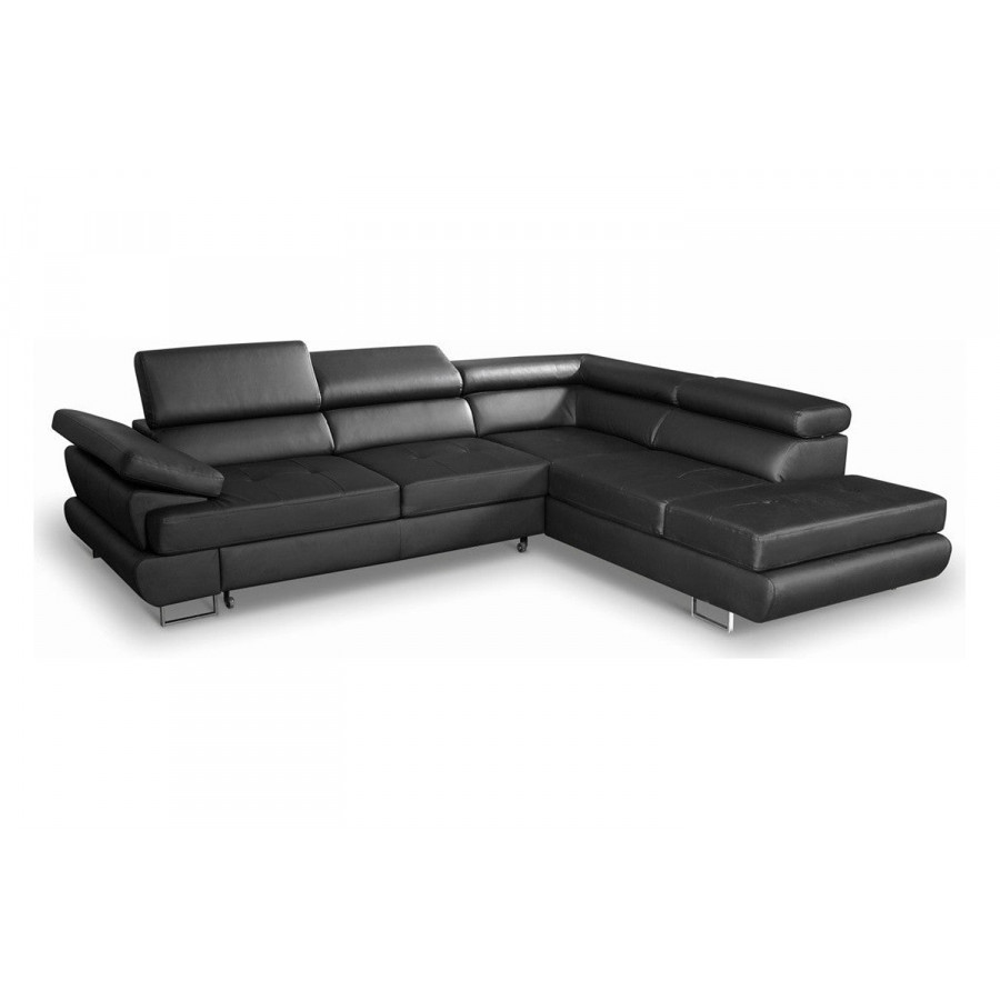 Maxima Luton Sectional Sleeper Sofa - Black, Right Corner