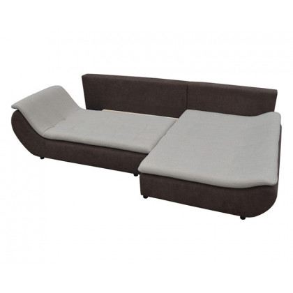 Maxima Prato Sectional Sleeper Sofa - Brown/Cream, Right Corner