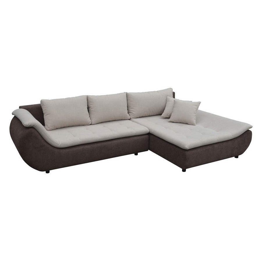 Maxima Prato Sectional Sleeper Sofa - Brown/Cream, Right Corner