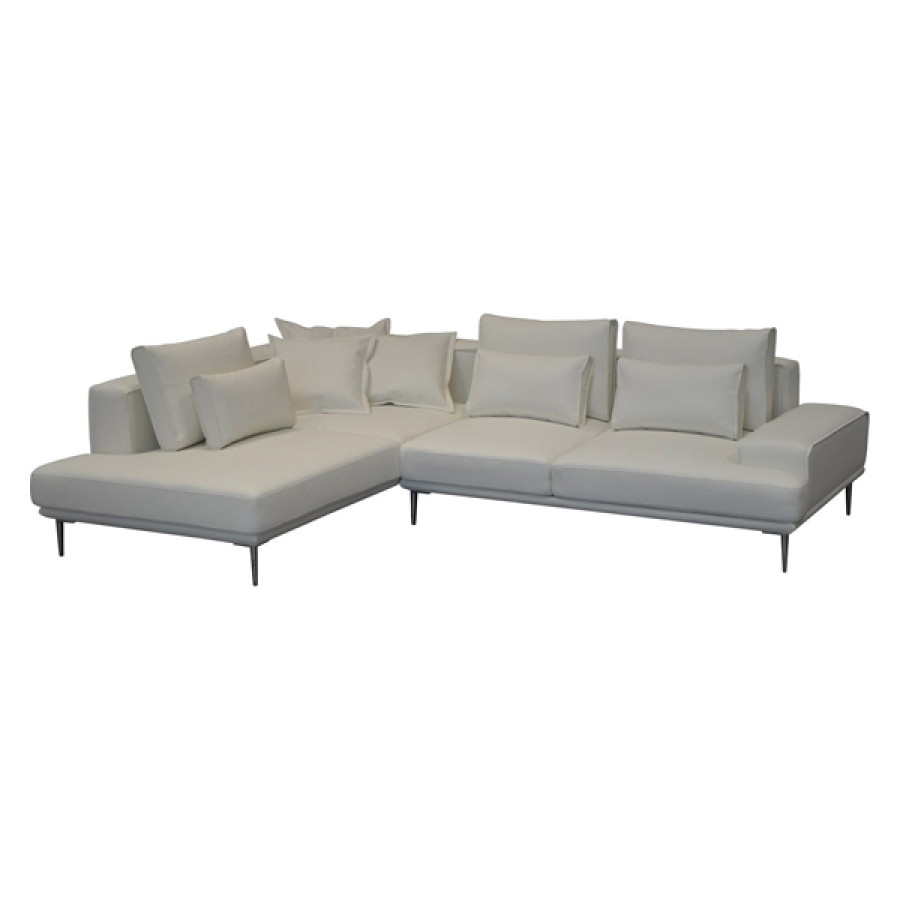 Maxima Levio Sectional Sleeper Sofa - White, Left Corner