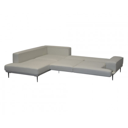 Maxima Levio Sectional Sleeper Sofa - White, Left Corner