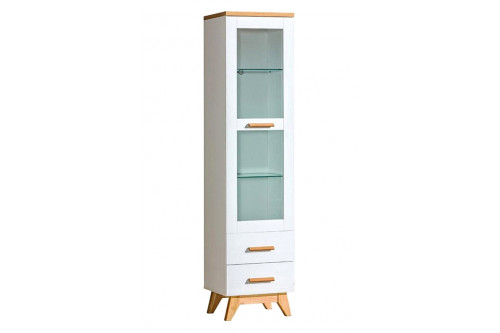 Maxima™ - Lotta White and Wood Display Cabinet